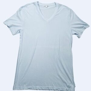 James Perse Standard Shirt Mens L Blue V Neck Tee Made In USA MLJ3352 NWOT